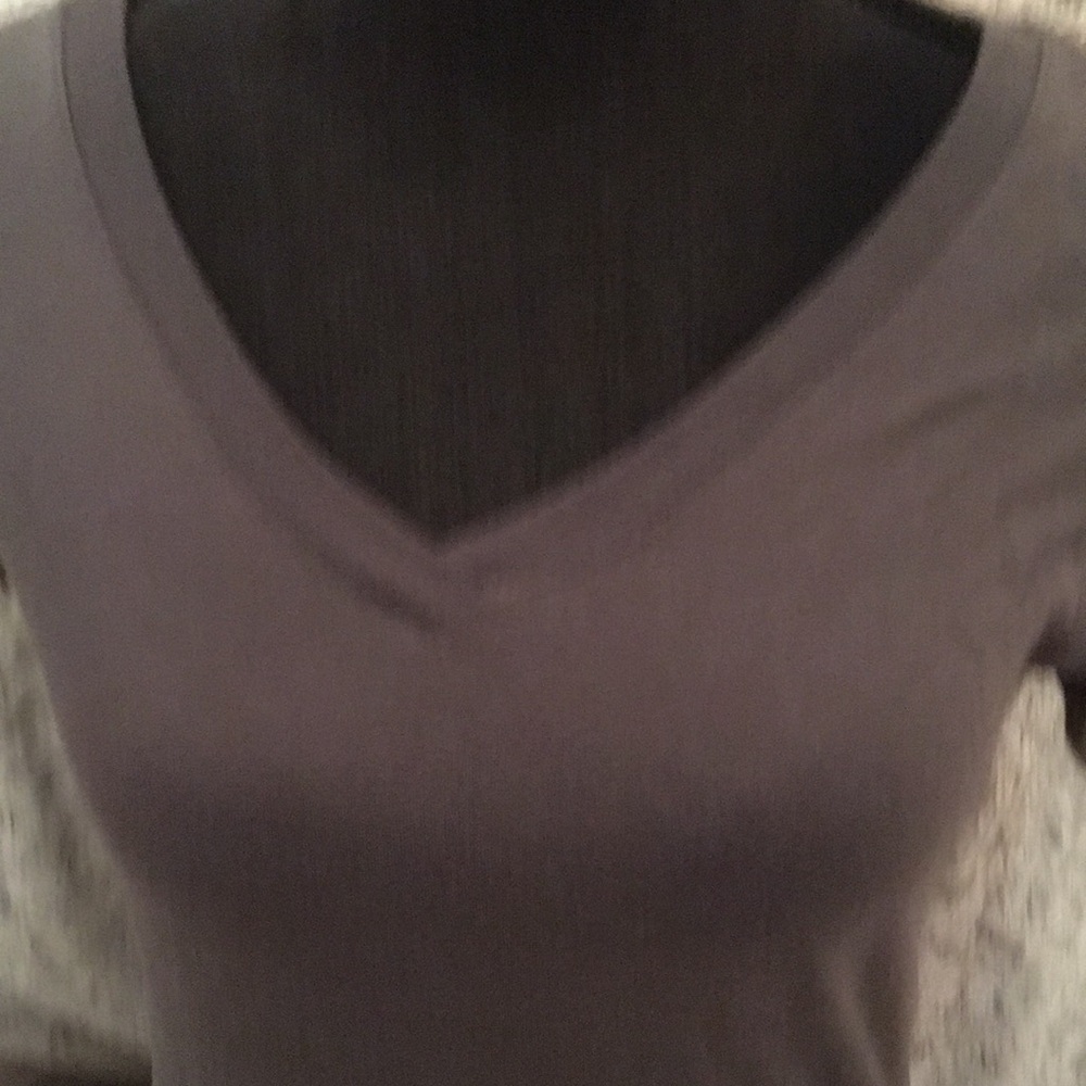 Tan Fitted V-Neck Short Sleeve T-Shirt - Picture 2 of 12